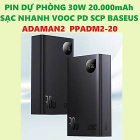 Pin dự phòng 30W 20.000mAh sạc nhanh VOOC PD SCP Baseus Adaman2 PPADM2-20 _ hàng chính hãng - 20.000mah - ĐEN