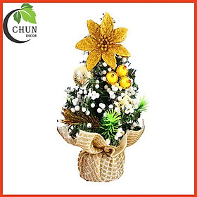 Cây thông noel để bàn cao 20cm trang trí bàn làm việc, giá sách, kệ tủ, làm quà tặng