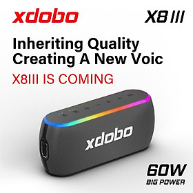 Loa Bluetooth không dây Xdobo 60w X8III mới xuất hiện Loa siêu trầm di động rảnh tay ngoài trời có đèn RGB Màu sắc: Đen