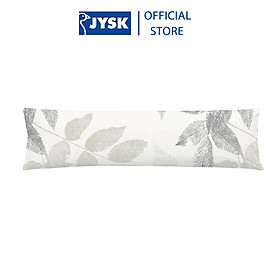 Vỏ gối ôm | JYSK Grain | cotton trắng hoạ tiết xám | 18x80 cm