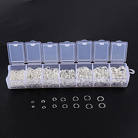 Hình ảnh 1500 Pcs Open Jump Rings Box Set for DIY Jewelry Making Finding Gold