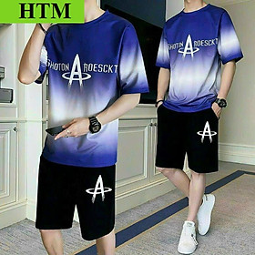 SÉT BỘ ĐỒ NAM LOANG MÀU CHỮ A CAO CẤP CHẤT THUN LẠNH MẶC MÁT THẤM HÚT MỒ HÔI TỐT CO GIẢN 4 CHIỀU & THỜI TRANG TP4 - Blue