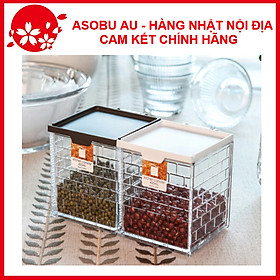 Hình ảnh Hộp đựng gia vị, trà, cà phê, các loại hạt,...Inomata cao cấp 430ml nội địa Nhật Bản