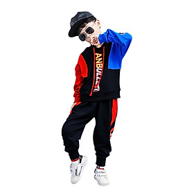 2Pcs/set Kid Boy Tracksuit Hip-hop Hoodie Sweatshirt + Pants Set Cotton Sports Wear Suit