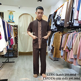 Bộ đồ Phật tử nam đi chùa tay ngắn vải mềm mát không bai xù lên phom chuẩn chỉ dành cho cư sĩ nam