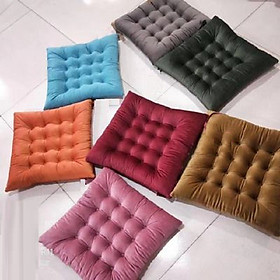 Mua Đệm lót ghế ngồi vỏ nhung mềm mại cho nam và nữ giữ ấm mùa thu đông - Nệm bệt hình vuông ruột bông đàn hồi tốt loại to kích cỡ 45x45cm HÀNG LOẠI ĐẸP SIÊU BỀN