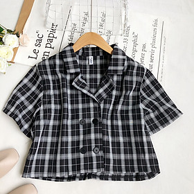 Áo croptop kiểu sơ mi Ulzzang Quảng Châu ASC34
