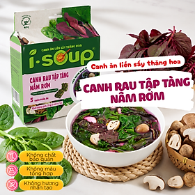 Isoup Viên Canh Rau Tập Tàng Nấm Rơm Ăn Liền Sấy Thăng Hoa 35G