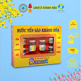 Hộp 6 lọ Nước Yến sào Khánh Hòa Sanest Nhân sâm lọ 70 ml