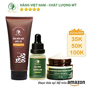 Bộ đánh bay mụn cứng đầu chuyên sâu Wonmom  1 sữa rửa mặt + 1 serum mụn +