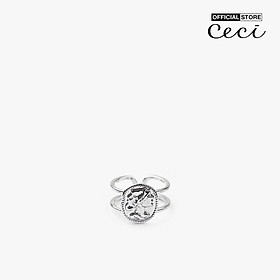 CECI - Nhẫn nữ dáng hở mặt kim loại tròn thanh lịch CC2-01000116