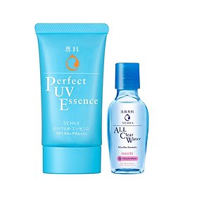 Combo Kem chống nắng dạng tinh chất Senka Perfect UV Essence 50g + Nước tẩy trang Senka All Clear White 70ml