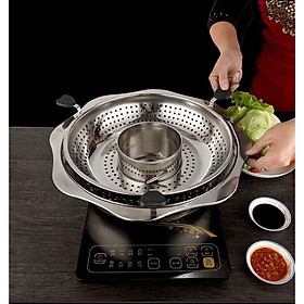 Mua Nồi Lẩu Xoay Inox 2 Tầng