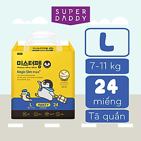 Combo 2 Tã quần Super Daddy Magic Slim Size L 7-11 kg (24 miếng/bịch) DATE 07/2024