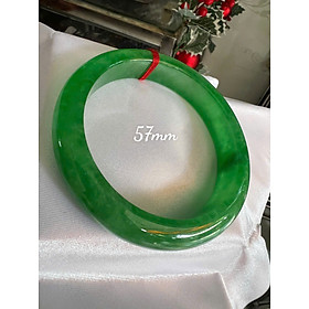 Vòng Tay Nữ Đá Cẩm Thạch Bản Hẹ Lý Ni 57mm Cao 12mm Dẩy 8mm Vòng Màu Xanh Lý Tươi Sáng Bóng thiệt đẹp xuất sắc nữ mệnh mộc hỏa thủy 55kg - 62kg đeo xinh đẹp sang tay món quà tặng mẹ tặng nữ ý nghĩa ạ