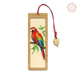 Book Mark Giấy Xoắn Nghệ Thuật Chú Vẹt Đỏ - size 13.5 x 5.3 cm