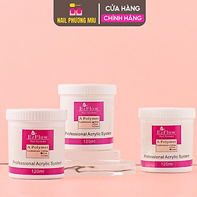 Bột Đắp Móng Ezflow 120ml Làm Nail, Mịn Dẻo Không Vón Cục, 3 Màu White Pink Clear, Tăng Độ Bền Móng, Dễ Sử Dụng