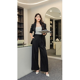 Set áo khoác blazer & quần vải ống xuông ly giữa BRIONA thiết kế cao cấp WHITE CHIC