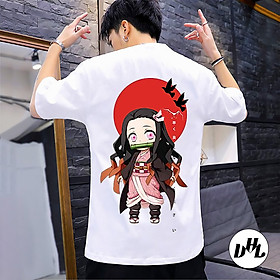 Áo thun trắng Anime, Manga Thanh g diệt quỷ Zesuko chibi 02, Unisex Nam Nữ có Size áo từ 25-95kg