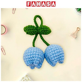 Móc Khoá Len Thủ Công Hoa Tulip - Màu Xanh Dương