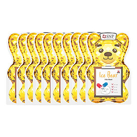 Bộ Mặt Nạ Dưỡng Trắng Gấu Băng SNP Ice Bear Vitamin Mask (10 Miếng)
