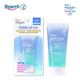 Kem chống nắng nâng tông Skin Aqua Tone up Blue cho da vàng có khuyết điểm đỏ, dạng tinh chất Sunplay Skin Aqua Tone Up UV Essence Blue SPF 50+ PA++++ 50g