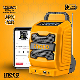 RADIO (LOA) CÔNG TRƯỜNG DÙNG PIN 20V (BLUETOOTH 4.0 ) INGCO CJRLI2001 - HÀNG CHÍNH HÃNG