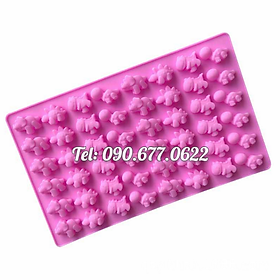 Mua Khuôn silicone làm rau câu  kẹo dẻo  socola 48 con khủng long – Mã số 1431