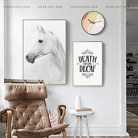 Mua Bộ 2 tranh canvas Chú ngựa và thư pháp nghệ thuật