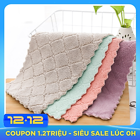 Bộ 10 khăn lau 2 mặt siêu thấm- Khăn lau không phai màu không rụng sợi- nhanh khô- Khăn lau bếp, khăn lau kính, lau bát lau tay