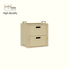 Mua HAPPY FURNITURE   Gỗ tự nhiên   Thùng lưu trữ 2 ngăn kéo gỗ Plywood - GAMOR   TLT_031   40cm x 30cm x 44cm DxRxC