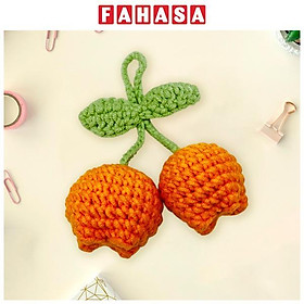 Móc Khoá Len Thủ Công Hoa Tulip - Màu Cam