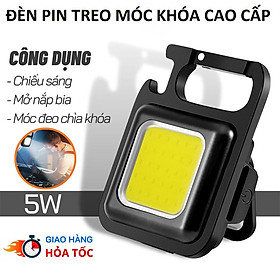 (Giá tốt) Siêu đèn pin mini đeo móc khóa đa năng sạc điện chống nước hàng chất lượng cao ánh sáng mạnh, đèn led mini COB 800 Lumens