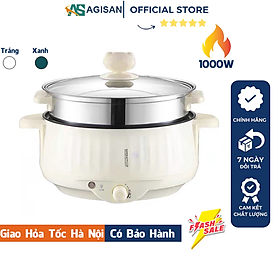 Nồi lẩu điện đa năng AGISAN-02 có lớp chống dính dây cắm 2 chấu dễ dàng chiên, xào, nấu, rán