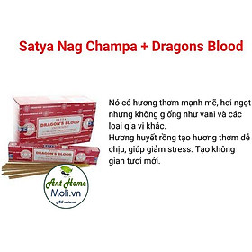 Thanh nhang Satya Nag Champa + Dragons Blood hương thanh tẩy và bảo vệ