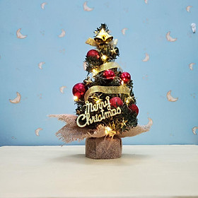 Mua Cây thông noel nhí để bàn C29 kèm đèn trang trí giáng sinh