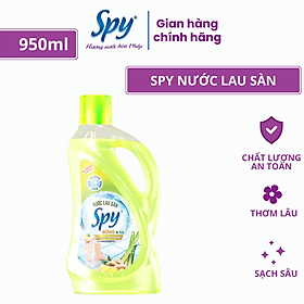 Nước lau sàn SPY hương Gừng Sả 950ml tự nhiên, thanh mát, giúp xua đuổi côn trùng, giảm trơn trượt