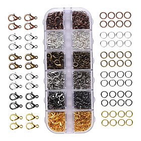 Lots 840Pcs Jump Rings with 132Pcs Lobster Clasps for Jewelry Making Supplies Findings and Necklace Earring making Accessories