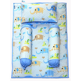 Hình ảnh Bộ 4 Món Ga Gối Cho Bé Sleep Baby Blue Elephant - F202