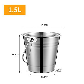 Xô đá Inox 1.5L - 2L - 2.5L Inox304 Decor | XÔ ĐÁ INOX CÓ QUAI