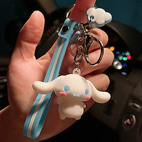 Móc khóa silicone cartoon cute kèm dây đeo