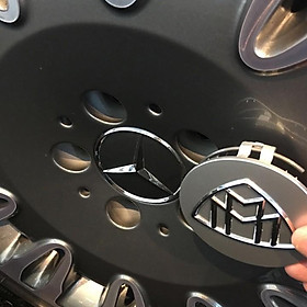 Logo chụp mâm, ốp lazang bánh xe ô tô Mayback đường kính 75mm, chất liệu nhựa ABS cao cấp bền màu