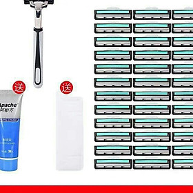 Dao cạo râu kèm 36 lưỡi kép, tặng 1tuýp bọt