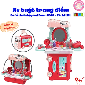 Bộ đồ chơi hướng nghiệp nhập vai Bowa 8078 - Xe buýt trang điểm 25 chi tiết (bánh xe đẩy được)