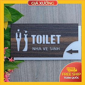 Bảng Toilet nhà vệ sinh mặt gỗ nền nhôm dán tường