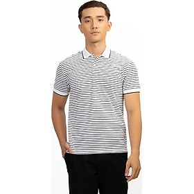 Áo Polo Nam Dệt Sọc Novelty NATMSNMCSR191043N - Trắng Sọc Đen