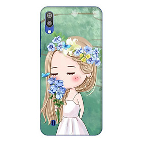 Ốp lưng dành cho điện thoại Samsung Galaxy M10 hình Cô Gái và Hoa  - Hàng chính hãng