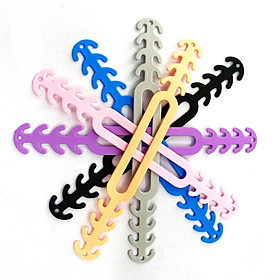 Đai nhựa dẻo đeo dây khẩu trang, Tai giả cao su mềm chống đau tai khi đeo khẩu trang silicon không hôi có lỗ cột tóc - Combo 12 cái - Ngẫu nhiên