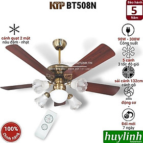 Quạt trần đèn cánh gỗ Kim Thuận Phong KTP BT508N - Hàng chính hãng