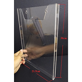Kệ mica trong treo tường đựng tờ rơi A4 khổ dọc